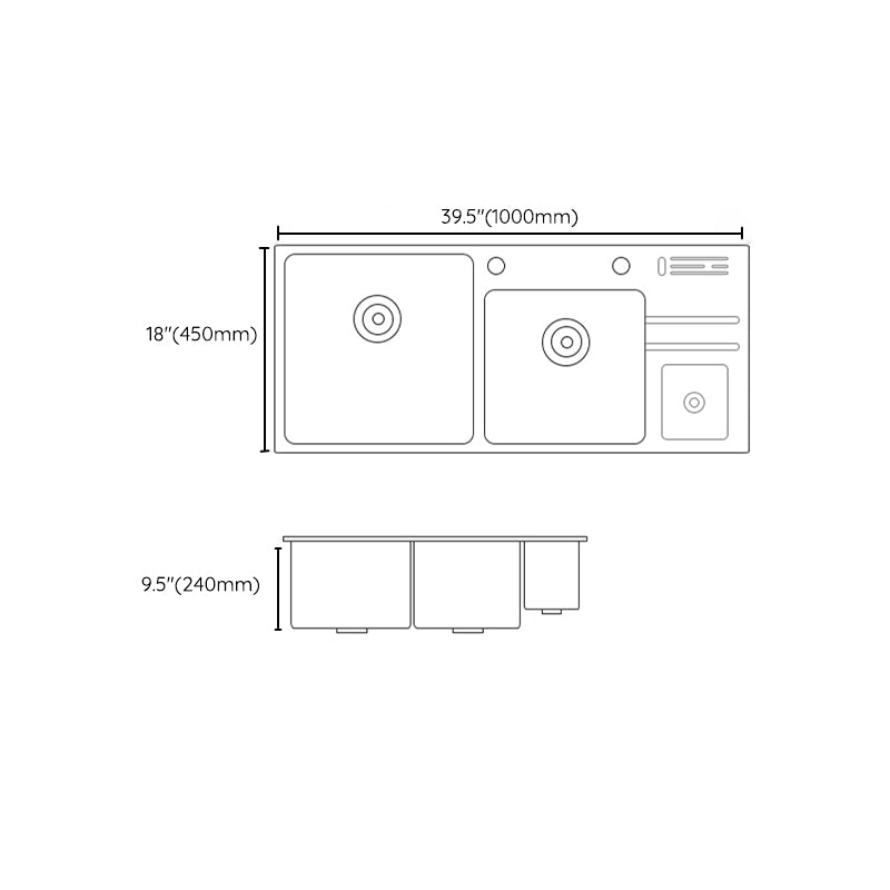 Modern Style Kitchen Sink Dirt Resistant Drop-In Sink with Drain Strainer Kit Clearhalo 'Home Improvement' 'home_improvement' 'home_improvement_kitchen_sinks' 'Kitchen Remodel & Kitchen Fixtures' 'Kitchen Sinks & Faucet Components' 'Kitchen Sinks' 'kitchen_sinks' 6577400