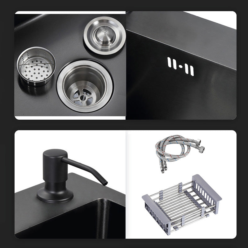 Stainless Steel Kitchen Sink Rectangle Shape Kitchen Sink with Center Drain Placement Clearhalo 'Home Improvement' 'home_improvement' 'home_improvement_kitchen_sinks' 'Kitchen Remodel & Kitchen Fixtures' 'Kitchen Sinks & Faucet Components' 'Kitchen Sinks' 'kitchen_sinks' 6577522