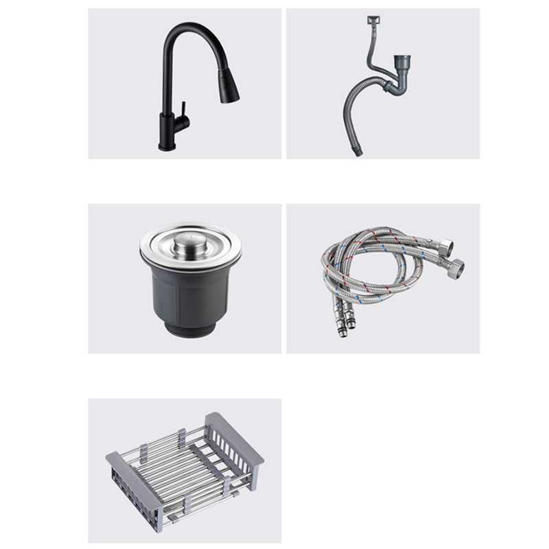 Stainless Steel Kitchen Sink Rectangle Shape Kitchen Sink with Center Drain Placement Clearhalo 'Home Improvement' 'home_improvement' 'home_improvement_kitchen_sinks' 'Kitchen Remodel & Kitchen Fixtures' 'Kitchen Sinks & Faucet Components' 'Kitchen Sinks' 'kitchen_sinks' 6577523