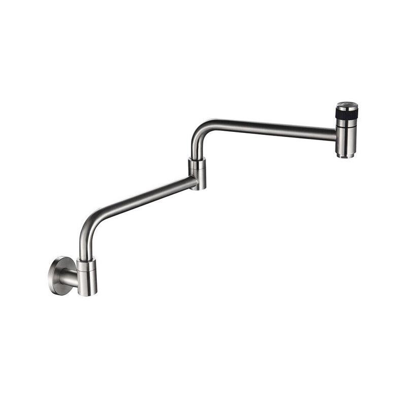 Contemporary Pot Filler 1-Handle No Sensor Pot Filler in Silver Silver Clearhalo 'Home Improvement' 'home_improvement' 'home_improvement_kitchen_faucets' 'Kitchen Faucets' 'Kitchen Remodel & Kitchen Fixtures' 'Kitchen Sinks & Faucet Components' 'kitchen_faucets' 6577558