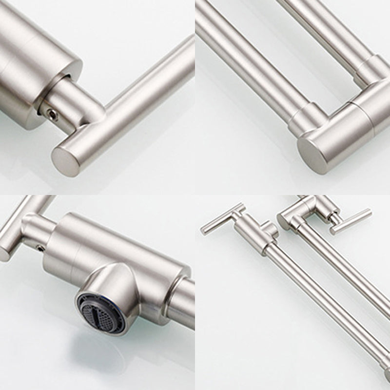 Contemporary Pot Filler 1-Handle No Sensor Pot Filler in Silver Clearhalo 'Home Improvement' 'home_improvement' 'home_improvement_kitchen_faucets' 'Kitchen Faucets' 'Kitchen Remodel & Kitchen Fixtures' 'Kitchen Sinks & Faucet Components' 'kitchen_faucets' 6577566