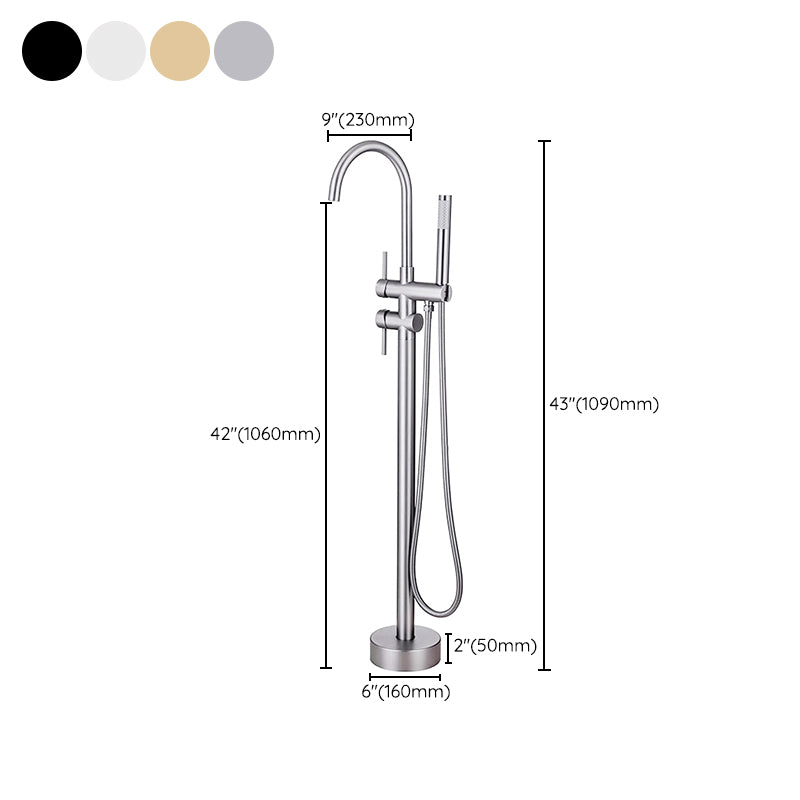 Floor Mounted Copper Freestanding Tub Filler Freestanding Rotatable Tub Filler Trim Clearhalo 'Bathroom Remodel & Bathroom Fixtures' 'Bathtub Faucets' 'bathtub_faucets' 'Home Improvement' 'home_improvement' 'home_improvement_bathtub_faucets' 6577805