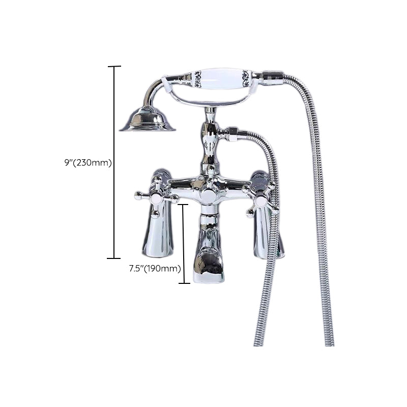 Traditional Floor Mounted Copper Freestanding Tub Filler Spray Gun Tub Filler Trim Clearhalo 'Bathroom Remodel & Bathroom Fixtures' 'Bathtub Faucets' 'bathtub_faucets' 'Home Improvement' 'home_improvement' 'home_improvement_bathtub_faucets' 6577914