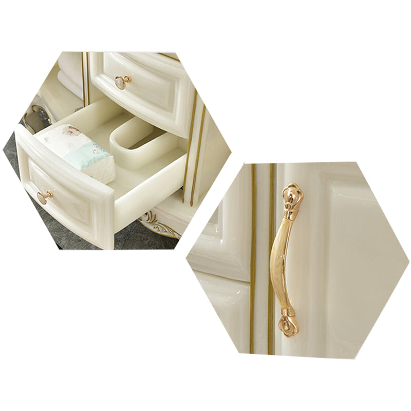 Luxury Bathroom Vanity Set Single Sink Drawers 2 Doors Bathroom Vanity with Mirror Clearhalo 'Bathroom Remodel & Bathroom Fixtures' 'Bathroom Vanities' 'bathroom_vanities' 'Home Improvement' 'home_improvement' 'home_improvement_bathroom_vanities' 6578160