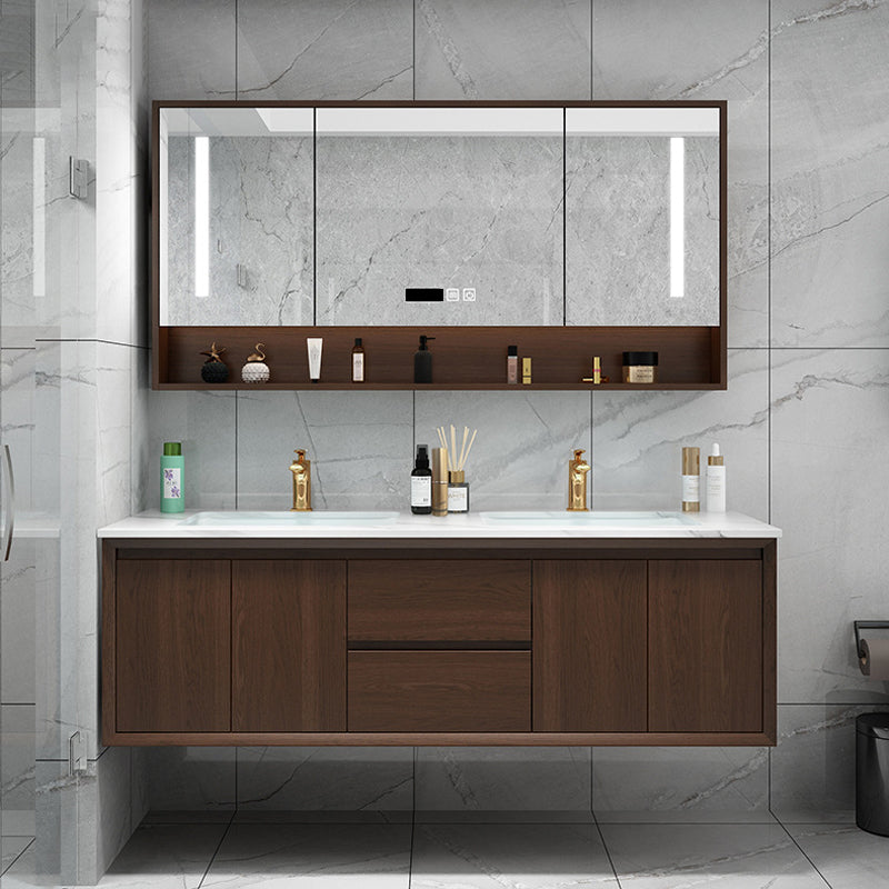 Bathroom Vanity Set Ceramic Sink Drawers Storage Shelf Sink Vanity with Faucet Vanity & Faucet & Mirror Cabinet Clearhalo 'Bathroom Remodel & Bathroom Fixtures' 'Bathroom Vanities' 'bathroom_vanities' 'Home Improvement' 'home_improvement' 'home_improvement_bathroom_vanities' 6578180