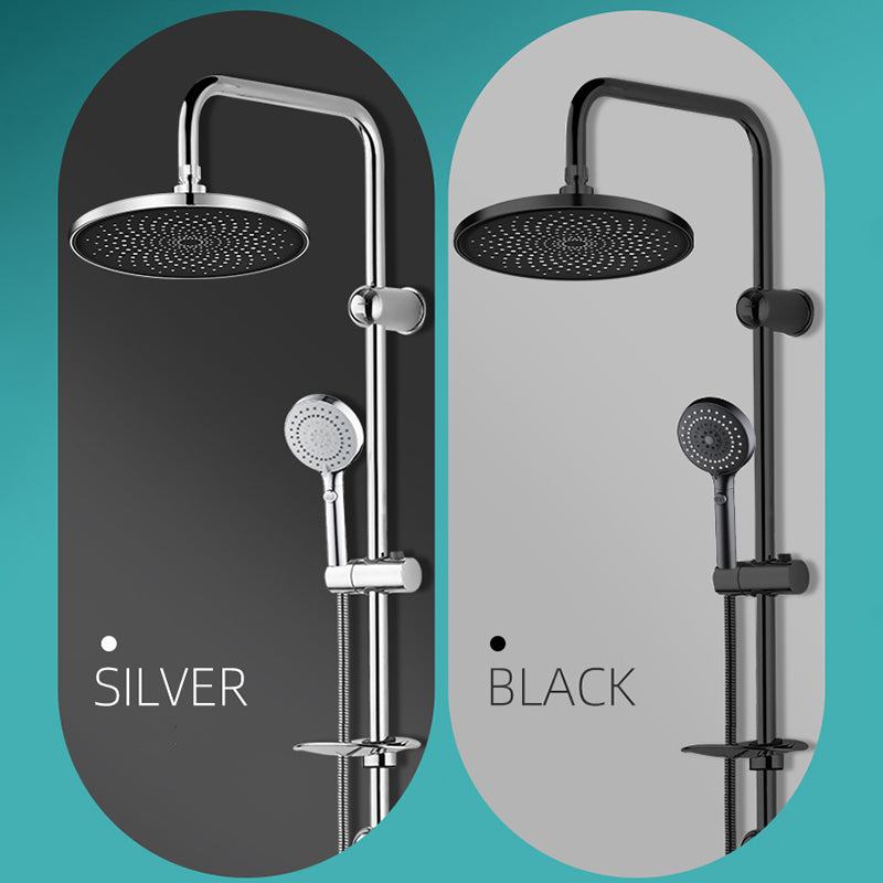 Contemporary Shower Head Combo Rain Fall Chrome Wall-Mount Shower Head Clearhalo 'Bathroom Remodel & Bathroom Fixtures' 'Home Improvement' 'home_improvement' 'home_improvement_shower_heads' 'Shower Heads' 'shower_heads' 'Showers & Bathtubs Plumbing' 'Showers & Bathtubs' 6578392