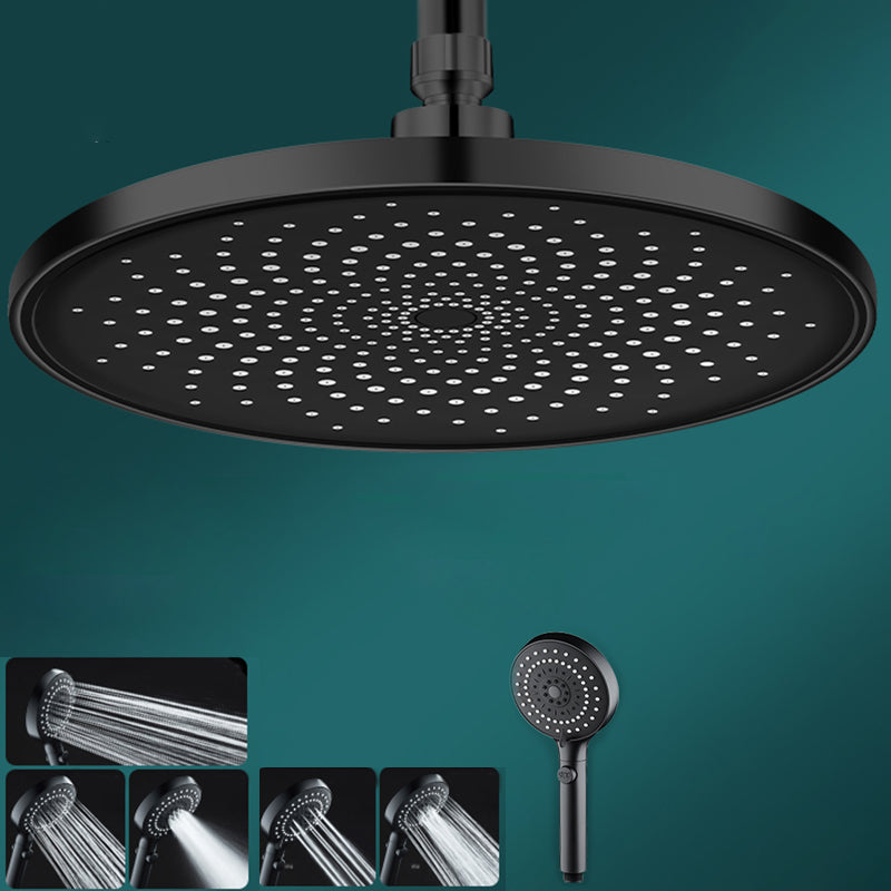 Contemporary Shower Head Combo Rain Fall Chrome Wall-Mount Shower Head Black Top Spray & Shower Clearhalo 'Bathroom Remodel & Bathroom Fixtures' 'Home Improvement' 'home_improvement' 'home_improvement_shower_heads' 'Shower Heads' 'shower_heads' 'Showers & Bathtubs Plumbing' 'Showers & Bathtubs' 6578396