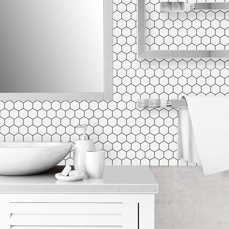 Peel and Stick Wall Tile Water Resistant Hexagonal PVC Peel and Stick Wall Tile Clearhalo 'Flooring 'Home Improvement' 'home_improvement' 'home_improvement_peel_stick_blacksplash' 'Peel & Stick Backsplash Tile' 'peel_stick_blacksplash' 'Walls & Ceilings' Walls and Ceiling' 6578501