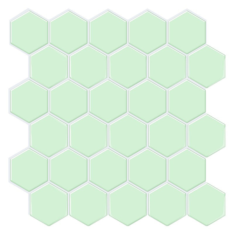 Peel and Stick Wall Tile Water Resistant Hexagonal PVC Peel and Stick Wall Tile Green Clearhalo 'Flooring 'Home Improvement' 'home_improvement' 'home_improvement_peel_stick_blacksplash' 'Peel & Stick Backsplash Tile' 'peel_stick_blacksplash' 'Walls & Ceilings' Walls and Ceiling' 6578504