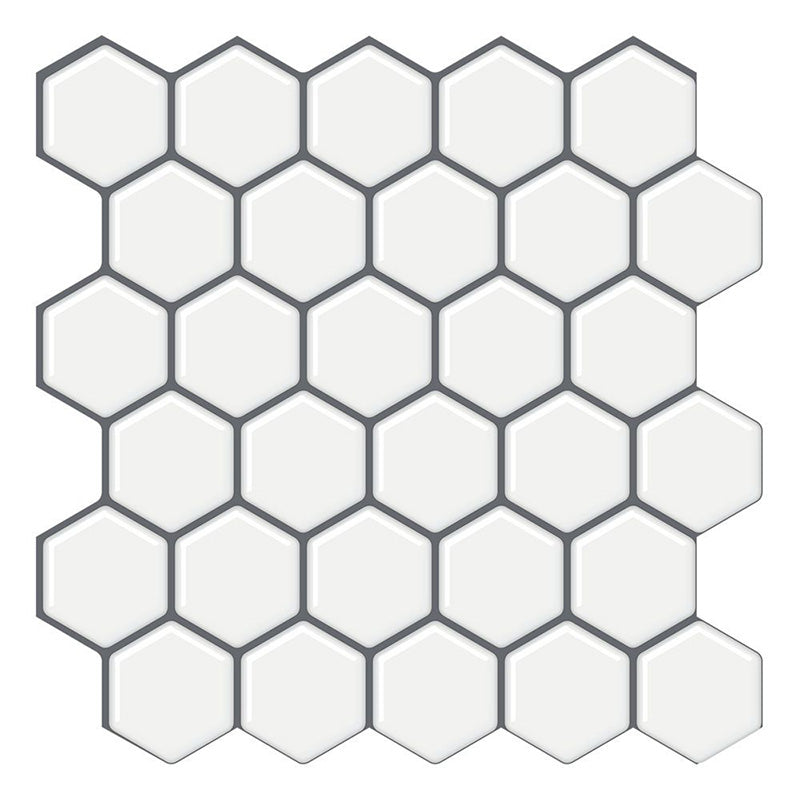 Peel and Stick Wall Tile Water Resistant Hexagonal PVC Peel and Stick Wall Tile Ivory Clearhalo 'Flooring 'Home Improvement' 'home_improvement' 'home_improvement_peel_stick_blacksplash' 'Peel & Stick Backsplash Tile' 'peel_stick_blacksplash' 'Walls & Ceilings' Walls and Ceiling' 6578506