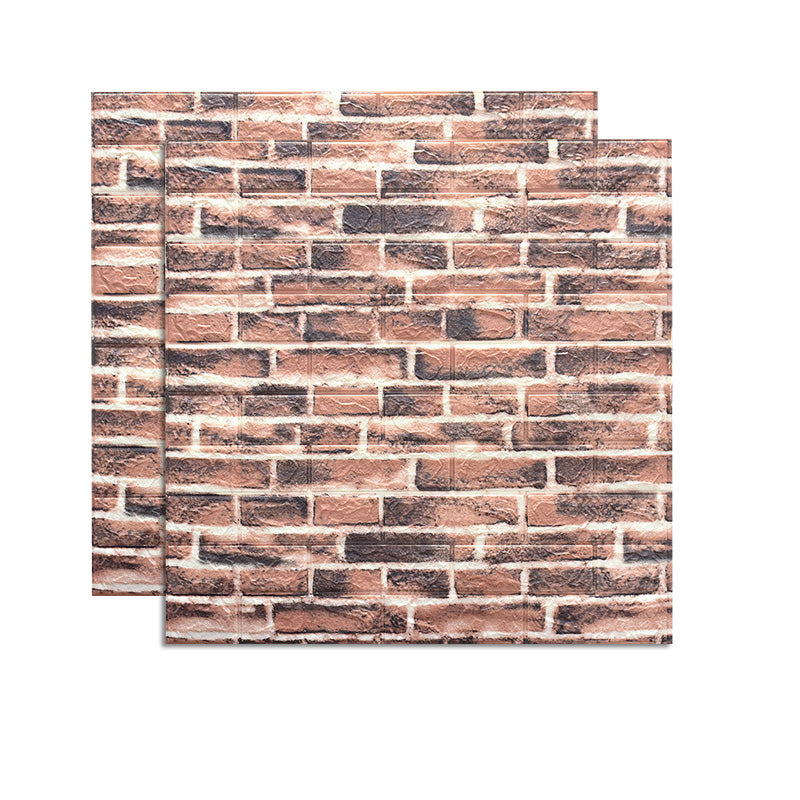 Farmhouse Wall Plank 3D Brick Bedroom and Living Room Wall Panels Set of 2 Brick Red Clearhalo 'Flooring 'Home Improvement' 'home_improvement' 'home_improvement_wall_paneling' 'Wall Paneling' 'wall_paneling' 'Walls & Ceilings' Walls and Ceiling' 6578699