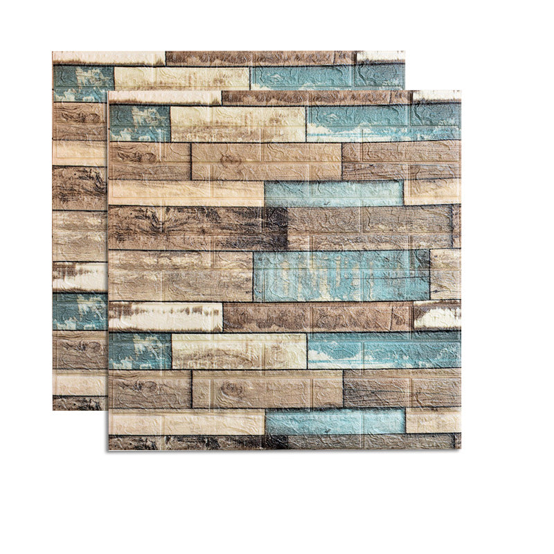 Farmhouse Wall Plank 3D Brick Bedroom and Living Room Wall Panels Set of 2 Dark Blue-Gray Clearhalo 'Flooring 'Home Improvement' 'home_improvement' 'home_improvement_wall_paneling' 'Wall Paneling' 'wall_paneling' 'Walls & Ceilings' Walls and Ceiling' 6578701