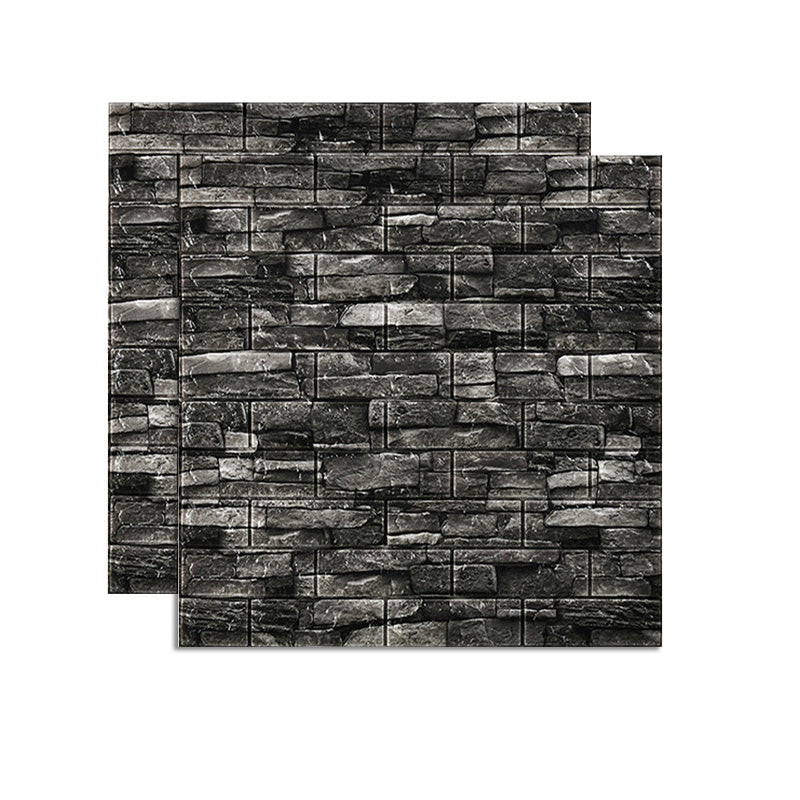 Farmhouse Wall Plank 3D Brick Bedroom and Living Room Wall Panels Set of 2 Black Clearhalo 'Flooring 'Home Improvement' 'home_improvement' 'home_improvement_wall_paneling' 'Wall Paneling' 'wall_paneling' 'Walls & Ceilings' Walls and Ceiling' 6578702