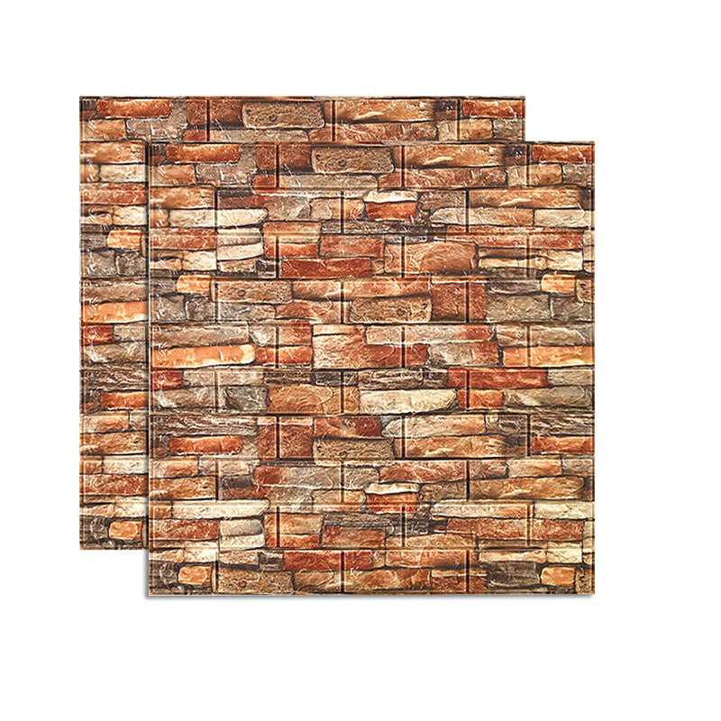 Farmhouse Wall Plank 3D Brick Bedroom and Living Room Wall Panels Set of 2 Orange Red Clearhalo 'Flooring 'Home Improvement' 'home_improvement' 'home_improvement_wall_paneling' 'Wall Paneling' 'wall_paneling' 'Walls & Ceilings' Walls and Ceiling' 6578704