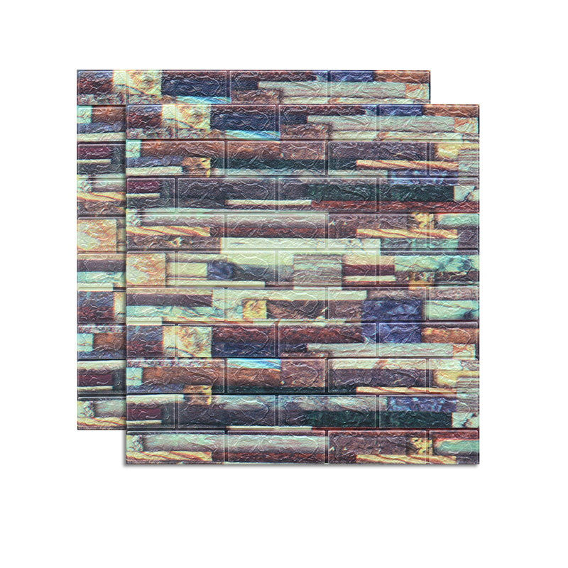 Farmhouse Wall Plank 3D Brick Bedroom and Living Room Wall Panels Set of 2 Blue/ Purple Clearhalo 'Flooring 'Home Improvement' 'home_improvement' 'home_improvement_wall_paneling' 'Wall Paneling' 'wall_paneling' 'Walls & Ceilings' Walls and Ceiling' 6578709