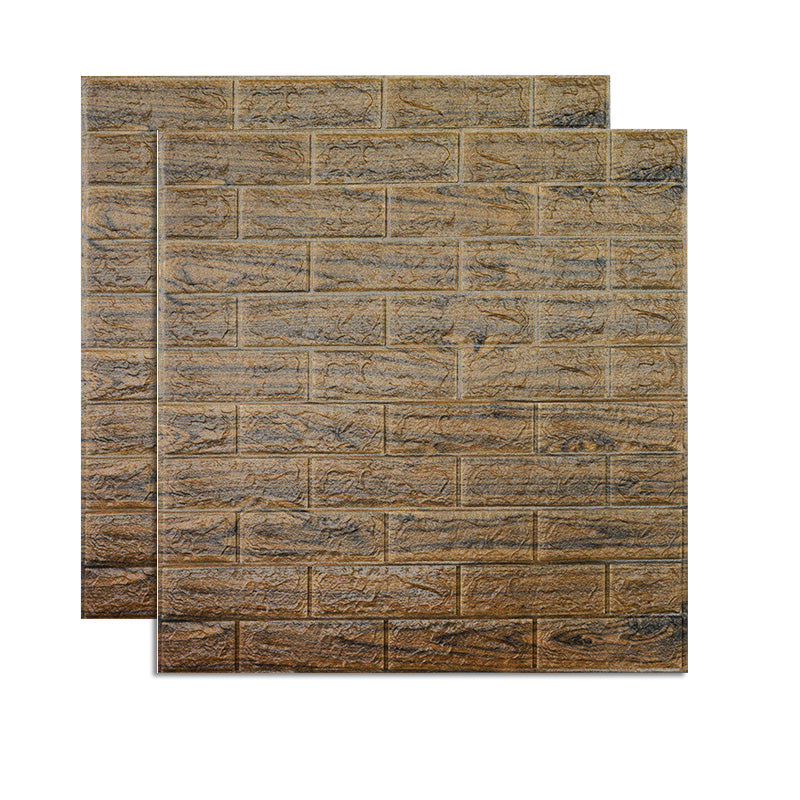 Farmhouse Wall Plank 3D Brick Bedroom and Living Room Wall Panels Set of 2 Brown Clearhalo 'Flooring 'Home Improvement' 'home_improvement' 'home_improvement_wall_paneling' 'Wall Paneling' 'wall_paneling' 'Walls & Ceilings' Walls and Ceiling' 6578710