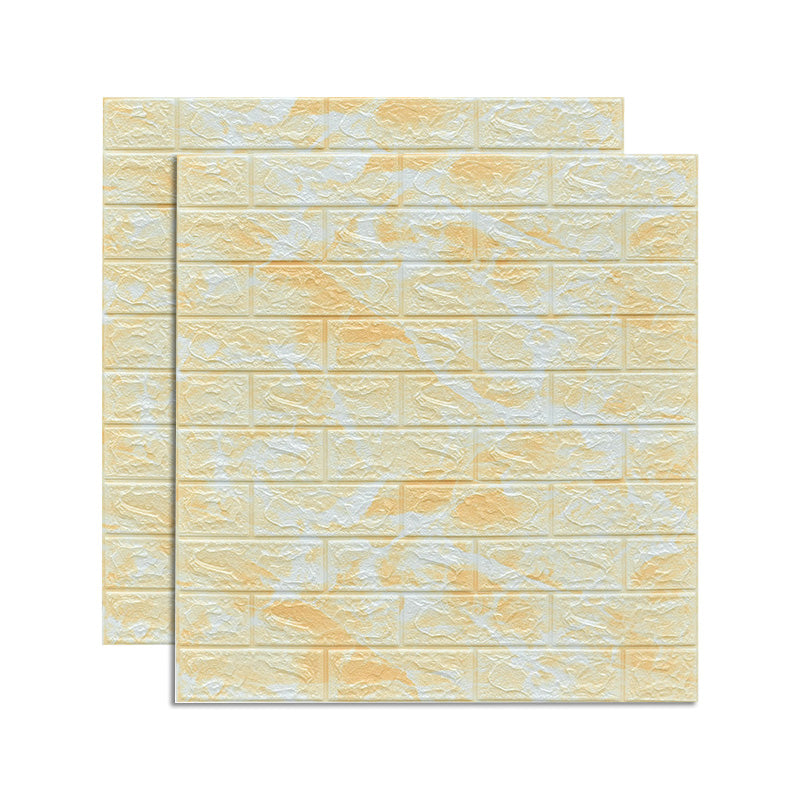 Farmhouse Wall Plank 3D Brick Bedroom and Living Room Wall Panels Set of 2 Light Yellow Clearhalo 'Flooring 'Home Improvement' 'home_improvement' 'home_improvement_wall_paneling' 'Wall Paneling' 'wall_paneling' 'Walls & Ceilings' Walls and Ceiling' 6578717