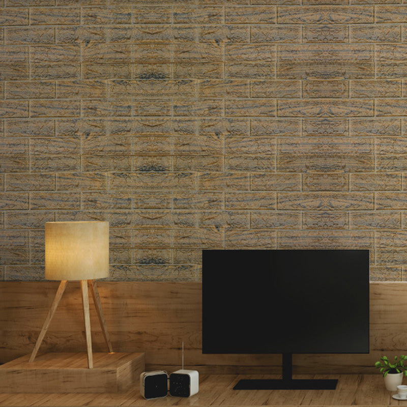 Farmhouse Wall Plank 3D Brick Bedroom and Living Room Wall Panels Set of 2 Brown 20-Piece Set Clearhalo 'Flooring 'Home Improvement' 'home_improvement' 'home_improvement_wall_paneling' 'Wall Paneling' 'wall_paneling' 'Walls & Ceilings' Walls and Ceiling' 6578718