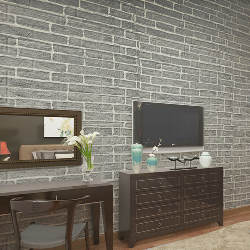 Farmhouse Wall Plank 3D Brick Bedroom and Living Room Wall Panels Set of 2 Grey 20-Piece Set Clearhalo 'Flooring 'Home Improvement' 'home_improvement' 'home_improvement_wall_paneling' 'Wall Paneling' 'wall_paneling' 'Walls & Ceilings' Walls and Ceiling' 6578719