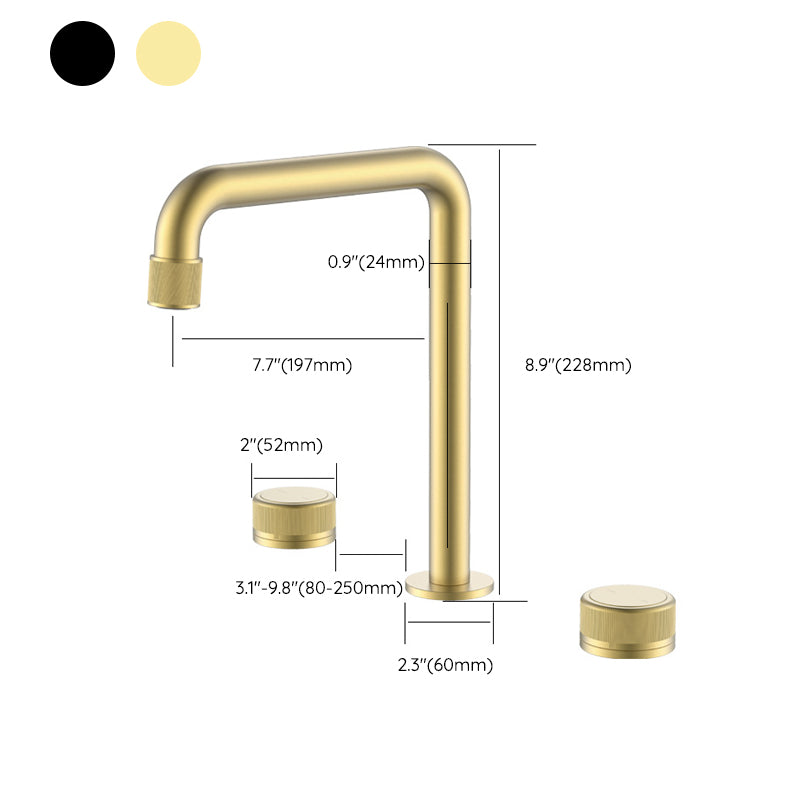 Light Widespread Bathroom Faucet Luxury Knob Handle Circular Faucet Clearhalo 'Bathroom Remodel & Bathroom Fixtures' 'Bathroom Sink Faucets' 'Bathroom Sinks & Faucet Components' 'bathroom_sink_faucets' 'Home Improvement' 'home_improvement' 'home_improvement_bathroom_sink_faucets' 6585125