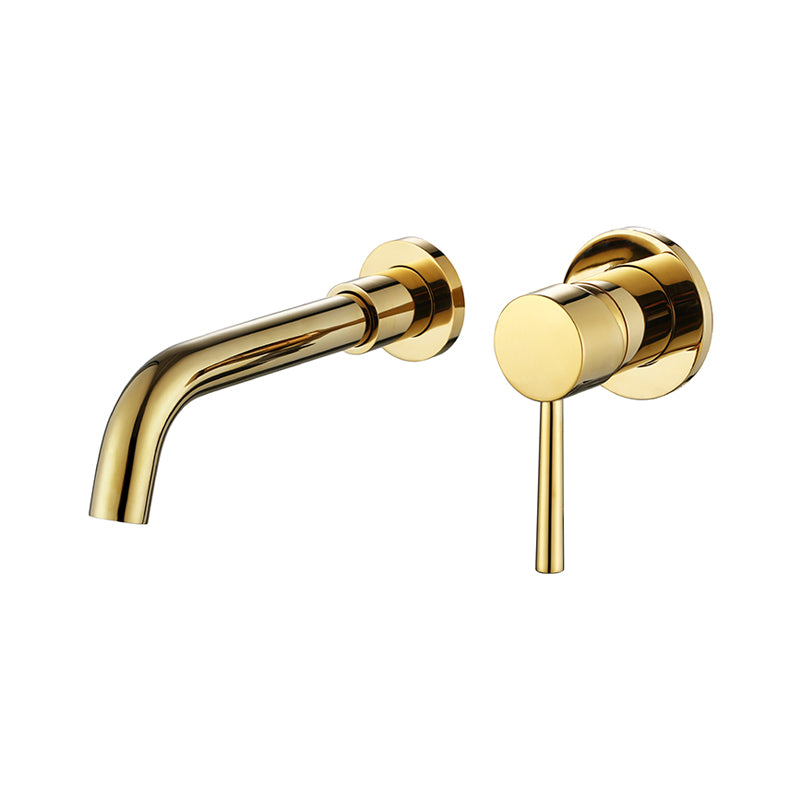 Wall Mounted Faucests Single Lever Handle Faucets for Bathroom Dark Gold Clearhalo 'Bathroom Remodel & Bathroom Fixtures' 'Bathroom Sink Faucets' 'Bathroom Sinks & Faucet Components' 'bathroom_sink_faucets' 'Home Improvement' 'home_improvement' 'home_improvement_bathroom_sink_faucets' 6585133