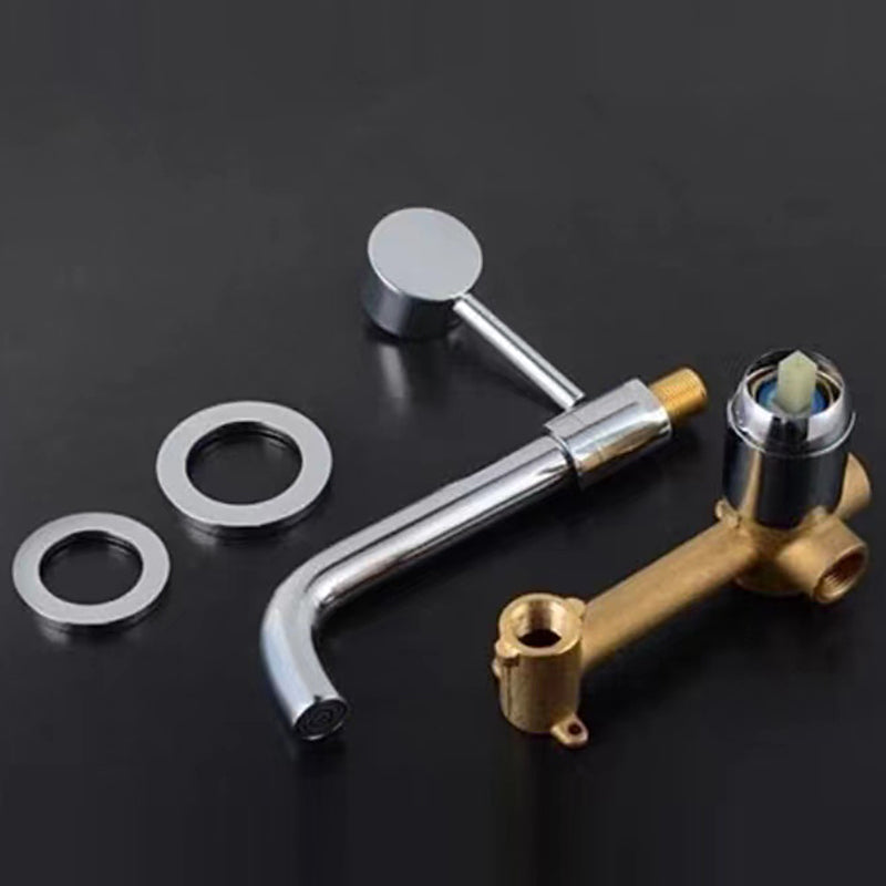 Wall Mounted Faucests Single Lever Handle Faucets for Bathroom Clearhalo 'Bathroom Remodel & Bathroom Fixtures' 'Bathroom Sink Faucets' 'Bathroom Sinks & Faucet Components' 'bathroom_sink_faucets' 'Home Improvement' 'home_improvement' 'home_improvement_bathroom_sink_faucets' 6585134