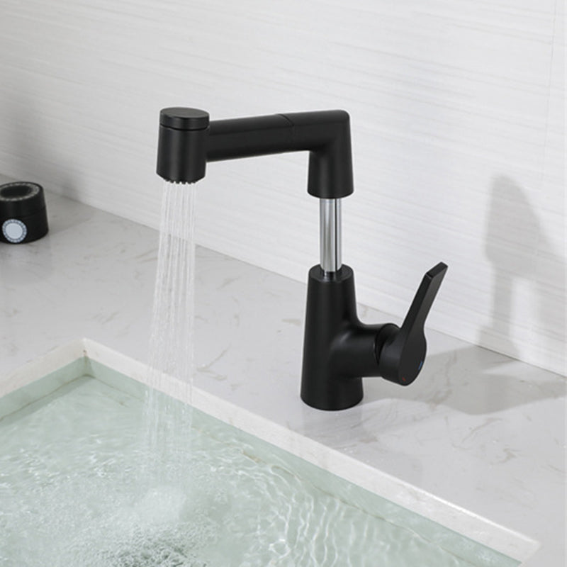 Modern Pull-out Faucet Single Lever Handle Faucet for Bathroom Clearhalo 'Bathroom Remodel & Bathroom Fixtures' 'Bathroom Sink Faucets' 'Bathroom Sinks & Faucet Components' 'bathroom_sink_faucets' 'Home Improvement' 'home_improvement' 'home_improvement_bathroom_sink_faucets' 6585154