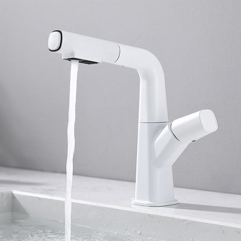 Vessel Sink Faucet Pull-out Bathroom Faucet with Single Knob Handle Blanco 31.5 Inches Clearhalo 'bathroom_sink_faucets' 'Conjunta de Baño y Conjunta de Grifo' 'Coronamiento de Baño y Dispositivo de Baño' 'Grifo del lavabo del baño' 'Hogar' 'home_improvement' 'home_improvement_bathroom_sink_faucets' 'Mejoras para el hogar' 6585159