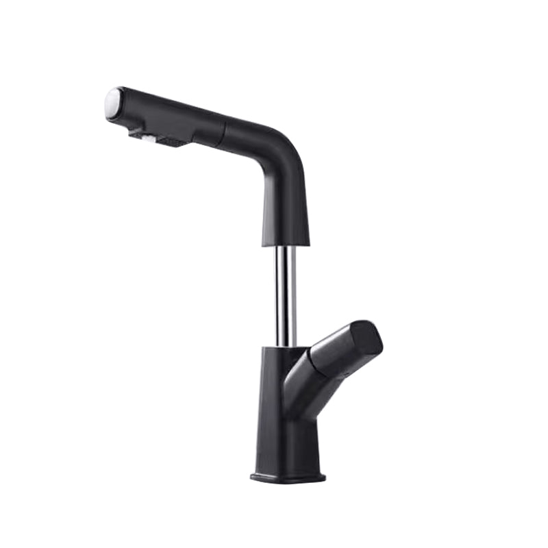 Vessel Sink Faucet Pull-out Bathroom Faucet with Single Knob Handle Negro Clearhalo 'bathroom_sink_faucets' 'Conjunta de Baño y Conjunta de Grifo' 'Coronamiento de Baño y Dispositivo de Baño' 'Grifo del lavabo del baño' 'Hogar' 'home_improvement' 'home_improvement_bathroom_sink_faucets' 'Mejoras para el hogar' 6585160