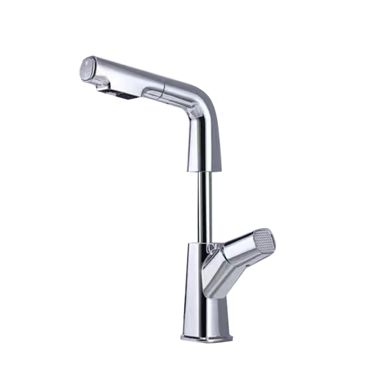 Vessel Sink Faucet Pull-out Bathroom Faucet with Single Knob Handle Plata Clearhalo 'bathroom_sink_faucets' 'Conjunta de Baño y Conjunta de Grifo' 'Coronamiento de Baño y Dispositivo de Baño' 'Grifo del lavabo del baño' 'Hogar' 'home_improvement' 'home_improvement_bathroom_sink_faucets' 'Mejoras para el hogar' 6585161