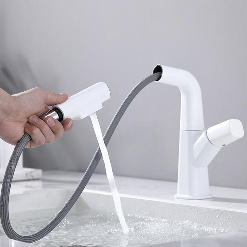 Vessel Sink Faucet Pull-out Bathroom Faucet with Single Knob Handle Clearhalo 'bathroom_sink_faucets' 'Conjunta de Baño y Conjunta de Grifo' 'Coronamiento de Baño y Dispositivo de Baño' 'Grifo del lavabo del baño' 'Hogar' 'home_improvement' 'home_improvement_bathroom_sink_faucets' 'Mejoras para el hogar' 6585162