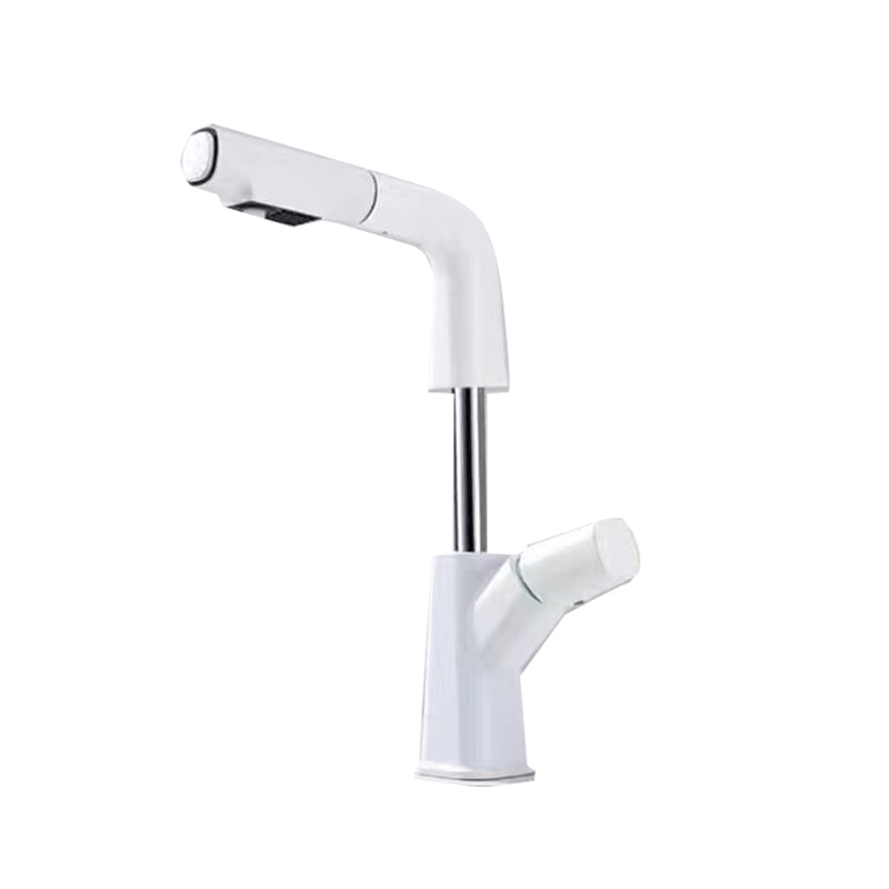 Vessel Sink Faucet Pull-out Bathroom Faucet with Single Knob Handle Blanco 24 Inches Clearhalo 'bathroom_sink_faucets' 'Conjunta de Baño y Conjunta de Grifo' 'Coronamiento de Baño y Dispositivo de Baño' 'Grifo del lavabo del baño' 'Hogar' 'home_improvement' 'home_improvement_bathroom_sink_faucets' 'Mejoras para el hogar' 6585163