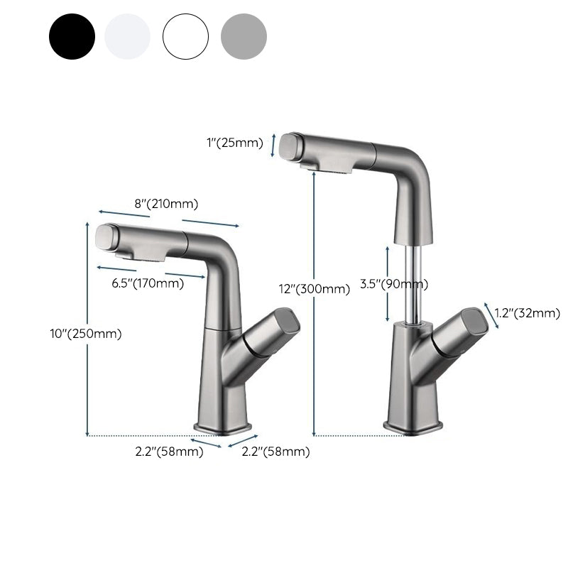 Vessel Sink Faucet Pull-out Bathroom Faucet with Single Knob Handle Clearhalo 'bathroom_sink_faucets' 'Conjunta de Baño y Conjunta de Grifo' 'Coronamiento de Baño y Dispositivo de Baño' 'Grifo del lavabo del baño' 'Hogar' 'home_improvement' 'home_improvement_bathroom_sink_faucets' 'Mejoras para el hogar' 6585174