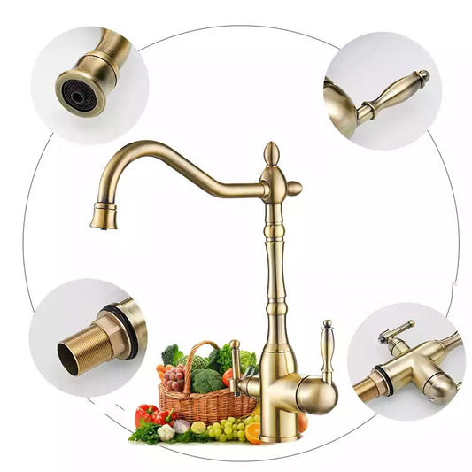 Traditional Bridge Kitchen Faucet 2-Handle Bridge Kitchen Faucet in Gold Clearhalo 'Home Improvement' 'home_improvement' 'home_improvement_kitchen_faucets' 'Kitchen Faucets' 'Kitchen Remodel & Kitchen Fixtures' 'Kitchen Sinks & Faucet Components' 'kitchen_faucets' 6585227