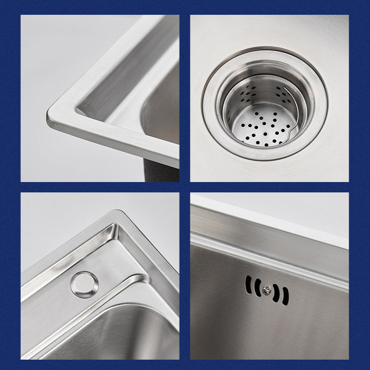 Rectangle 1 Holes Kitchen Sink Stainless Steel Double Basin Sink Clearhalo 'Home Improvement' 'home_improvement' 'home_improvement_kitchen_sinks' 'Kitchen Remodel & Kitchen Fixtures' 'Kitchen Sinks & Faucet Components' 'Kitchen Sinks' 'kitchen_sinks' 6585391