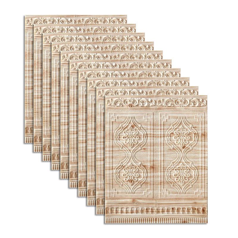 Contemporary Wall Plank 3D Print Bathroom Living Room Wall Panels Set of 10 Natural Clearhalo 'Flooring 'Home Improvement' 'home_improvement' 'home_improvement_wall_paneling' 'Wall Paneling' 'wall_paneling' 'Walls & Ceilings' Walls and Ceiling' 6585720