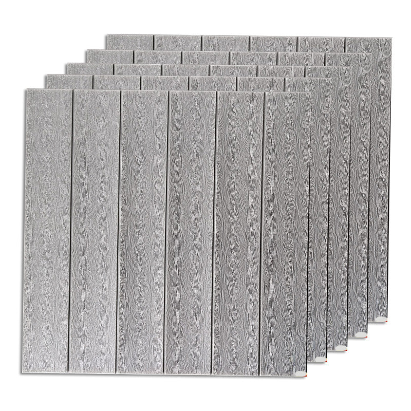 Industrial Wall Plank 3D Brick Bathroom Living Room Wall Panels Set of 50 Silver Gray Clearhalo 'Flooring 'Home Improvement' 'home_improvement' 'home_improvement_wall_paneling' 'Wall Paneling' 'wall_paneling' 'Walls & Ceilings' Walls and Ceiling' 6585755