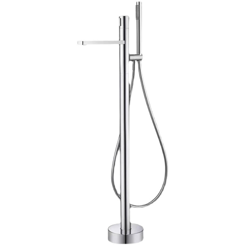 Floor Mounted Metal Freestanding Tub Filler Single Handle Freestanding Tub Filler Trim Clearhalo 'Bathroom Remodel & Bathroom Fixtures' 'Bathtub Faucets' 'bathtub_faucets' 'Home Improvement' 'home_improvement' 'home_improvement_bathtub_faucets' 6585916