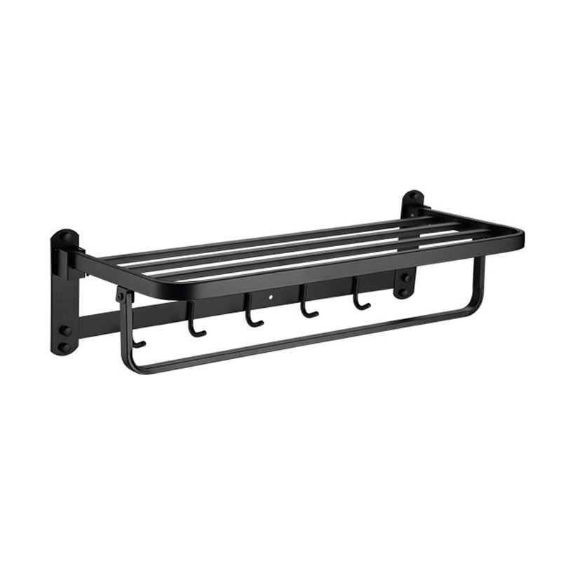 Modern Bathroom Accessory Set Bath Shelf Towel Bar Matte Black Bath Hardware Set Towel Bar Clearhalo 'Bathroom Hardware Sets' 'Bathroom Hardware' 'Bathroom Remodel & Bathroom Fixtures' 'bathroom_hardware_sets' 'Home Improvement' 'home_improvement' 'home_improvement_bathroom_hardware_sets' 6587604