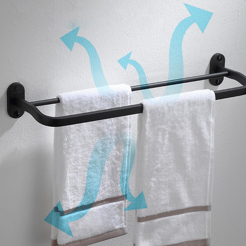 Modern Bathroom Accessory Set Bath Shelf Towel Bar Matte Black Bath Hardware Set Clearhalo 'Bathroom Hardware Sets' 'Bathroom Hardware' 'Bathroom Remodel & Bathroom Fixtures' 'bathroom_hardware_sets' 'Home Improvement' 'home_improvement' 'home_improvement_bathroom_hardware_sets' 6587618