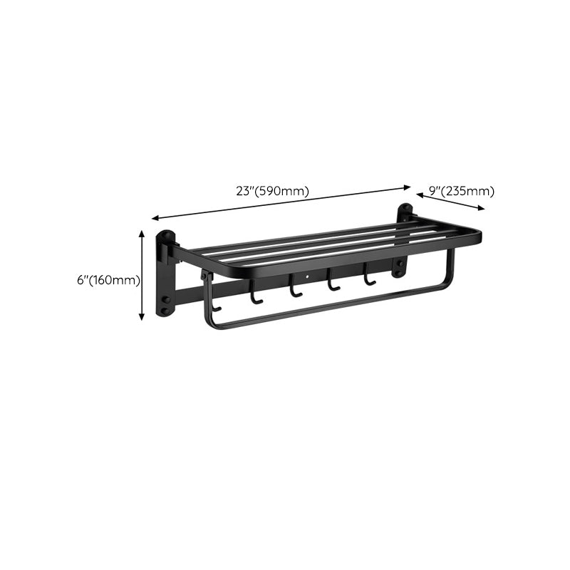 Modern Bathroom Accessory Set Bath Shelf Towel Bar Matte Black Bath Hardware Set Clearhalo 'Bathroom Hardware Sets' 'Bathroom Hardware' 'Bathroom Remodel & Bathroom Fixtures' 'bathroom_hardware_sets' 'Home Improvement' 'home_improvement' 'home_improvement_bathroom_hardware_sets' 6587626