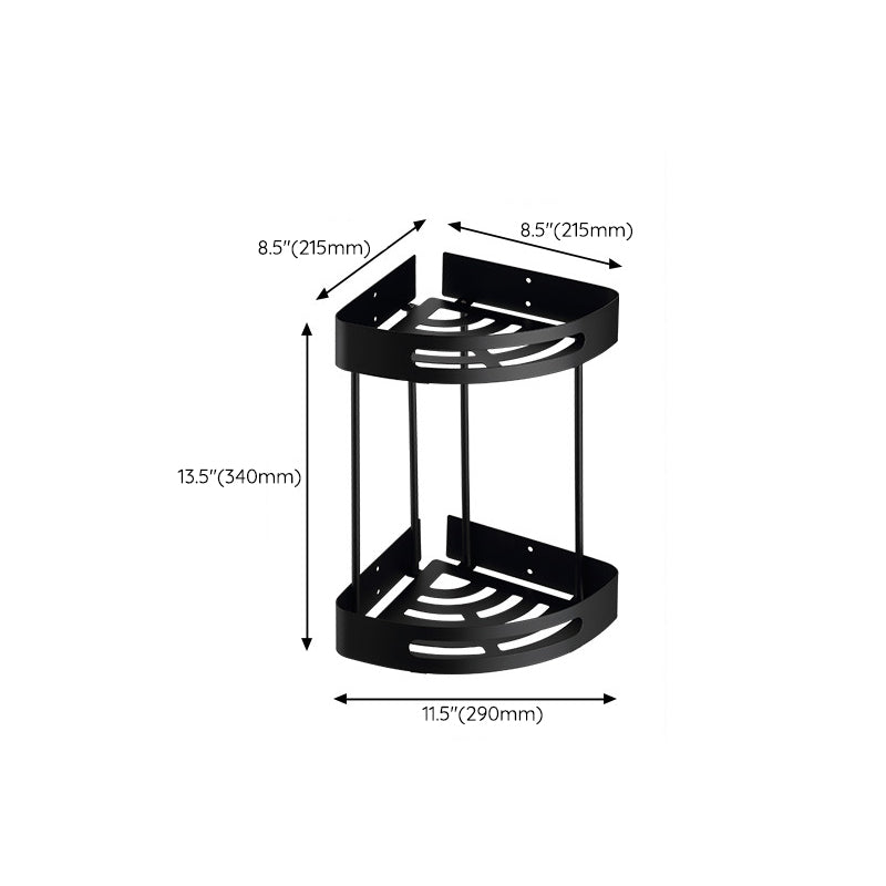 Modern Bathroom Accessory Set Bath Shelf Towel Bar Matte Black Bath Hardware Set Clearhalo 'Bathroom Hardware Sets' 'Bathroom Hardware' 'Bathroom Remodel & Bathroom Fixtures' 'bathroom_hardware_sets' 'Home Improvement' 'home_improvement' 'home_improvement_bathroom_hardware_sets' 6587631