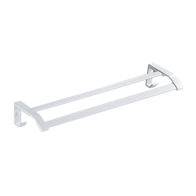 Modern Bathroom Accessory Kit Towel Bar Bath Shelf White Bathroom Accessory Set Towel Bar (Double Rods) Clearhalo 'Bathroom Hardware Sets' 'Bathroom Hardware' 'Bathroom Remodel & Bathroom Fixtures' 'bathroom_hardware_sets' 'Home Improvement' 'home_improvement' 'home_improvement_bathroom_hardware_sets' 6587638