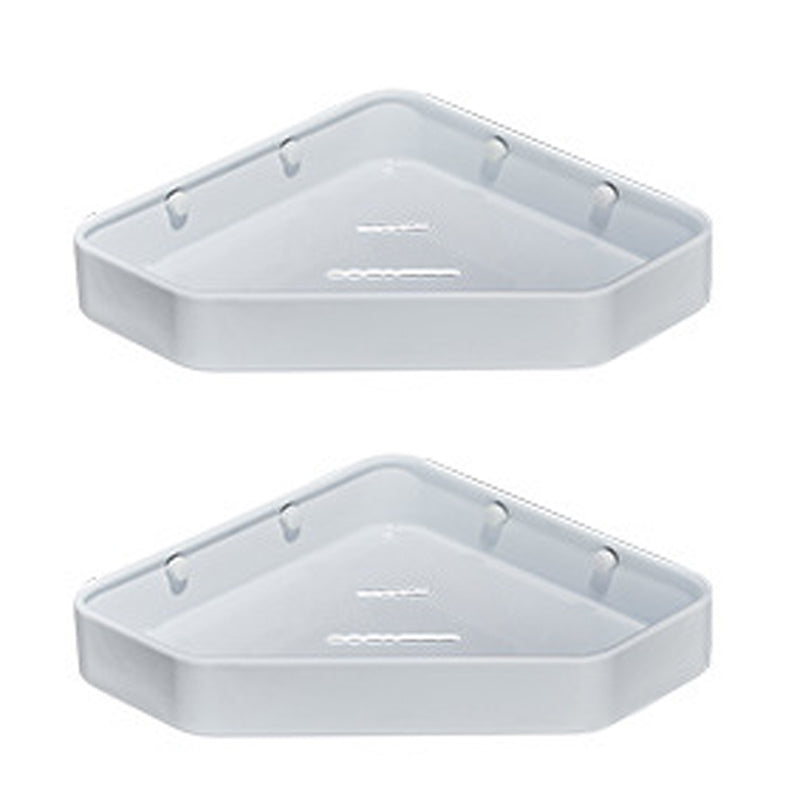 Modern Bathroom Accessory Kit Towel Bar Bath Shelf White Bathroom Accessory Set 2-Piece Set (Triangular Bath Shelf) Clearhalo 'Bathroom Hardware Sets' 'Bathroom Hardware' 'Bathroom Remodel & Bathroom Fixtures' 'bathroom_hardware_sets' 'Home Improvement' 'home_improvement' 'home_improvement_bathroom_hardware_sets' 6587641