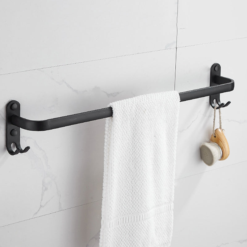 Modern Black Aluminum Bath Hardware Set Towel Bar Bathroom Hardware 1 Piece 1 Towel Rail Included Clearhalo 'Bathroom Hardware Sets' 'Bathroom Hardware' 'Bathroom Remodel & Bathroom Fixtures' 'bathroom_hardware_sets' 'Home Improvement' 'home_improvement' 'home_improvement_bathroom_hardware_sets' 6587828