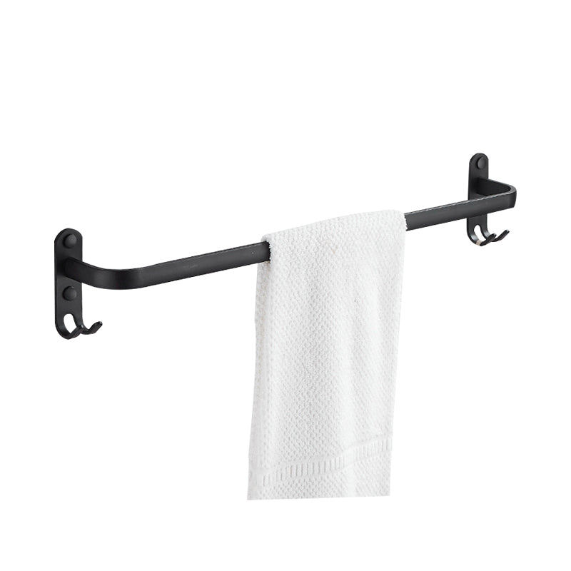 Modern Black Aluminum Bath Hardware Set Towel Bar Bathroom Hardware Clearhalo 'Bathroom Hardware Sets' 'Bathroom Hardware' 'Bathroom Remodel & Bathroom Fixtures' 'bathroom_hardware_sets' 'Home Improvement' 'home_improvement' 'home_improvement_bathroom_hardware_sets' 6587846