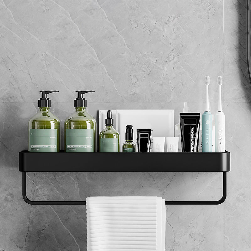 Contemporary Bathroom Accessories Hardware Set Aluminum Bath Shelf 20"L x 5"W x 5"H Black 1 Piece Clearhalo 'Bathroom Hardware Sets' 'Bathroom Hardware' 'Bathroom Remodel & Bathroom Fixtures' 'bathroom_hardware_sets' 'Home Improvement' 'home_improvement' 'home_improvement_bathroom_hardware_sets' 6587907