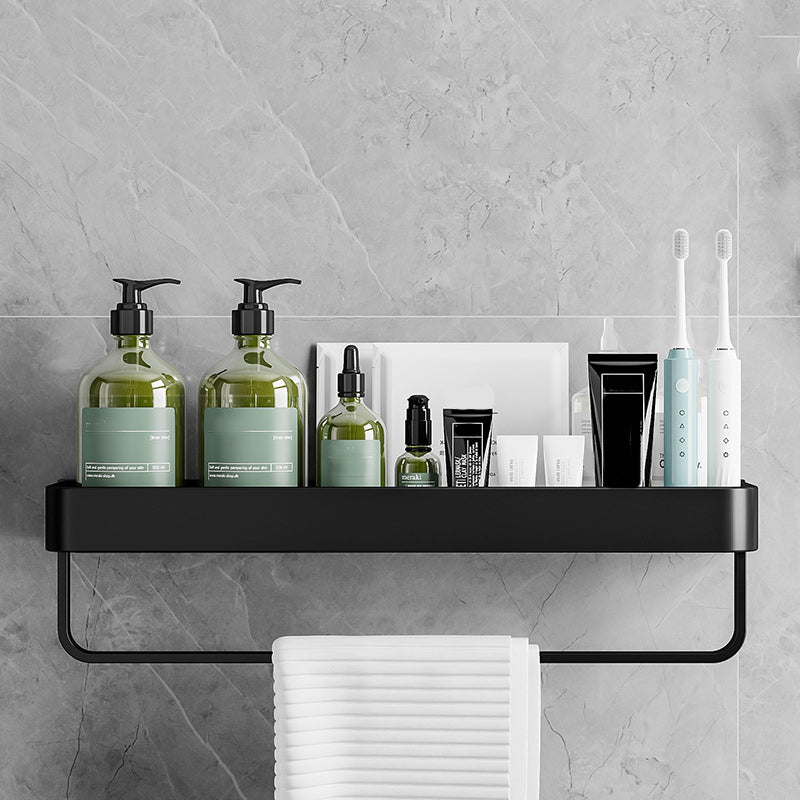 Contemporary Bathroom Accessories Hardware Set Aluminum Bath Shelf 24"L x 5"W x 5"H Black 1 Piece Clearhalo 'Bathroom Hardware Sets' 'Bathroom Hardware' 'Bathroom Remodel & Bathroom Fixtures' 'bathroom_hardware_sets' 'Home Improvement' 'home_improvement' 'home_improvement_bathroom_hardware_sets' 6587909