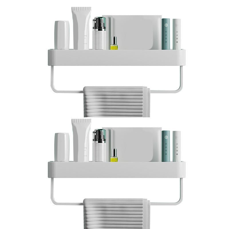 Contemporary Bathroom Accessories Hardware Set Aluminum Bath Shelf 16"L x 5"W x 5"H White 2 Piece Set Clearhalo 'Bathroom Hardware Sets' 'Bathroom Hardware' 'Bathroom Remodel & Bathroom Fixtures' 'bathroom_hardware_sets' 'Home Improvement' 'home_improvement' 'home_improvement_bathroom_hardware_sets' 6587935