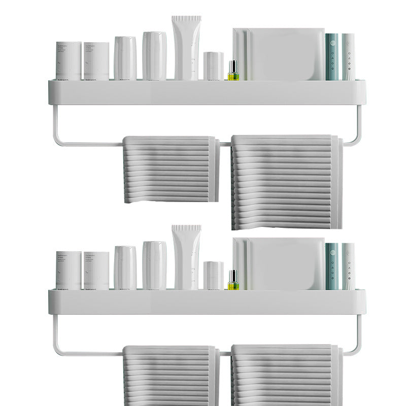 Contemporary Bathroom Accessories Hardware Set Aluminum Bath Shelf 24"L x 5"W x 5"H White 2 Piece Set Clearhalo 'Bathroom Hardware Sets' 'Bathroom Hardware' 'Bathroom Remodel & Bathroom Fixtures' 'bathroom_hardware_sets' 'Home Improvement' 'home_improvement' 'home_improvement_bathroom_hardware_sets' 6587939